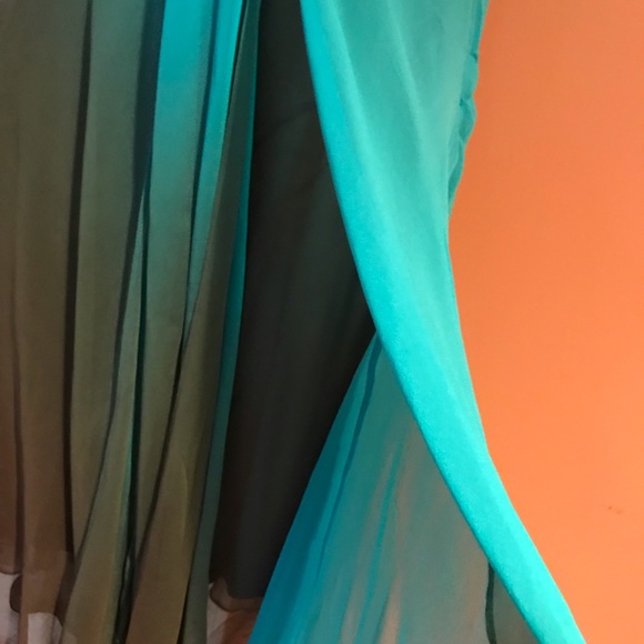 STUNNING DESIGNER SUE WONG Women’s 100% Silk Two Toned Layered Dress, 6 - Picture 4 of 7